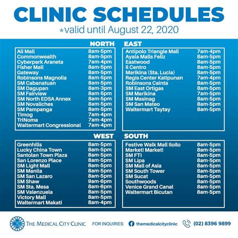 the medical city clinic doctors schedule